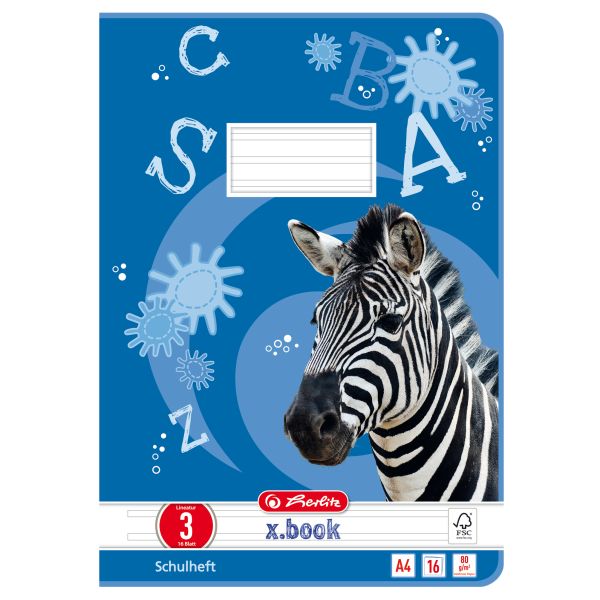 exercise book A4 16 sheets FSC Mix no.03 motif Zebra