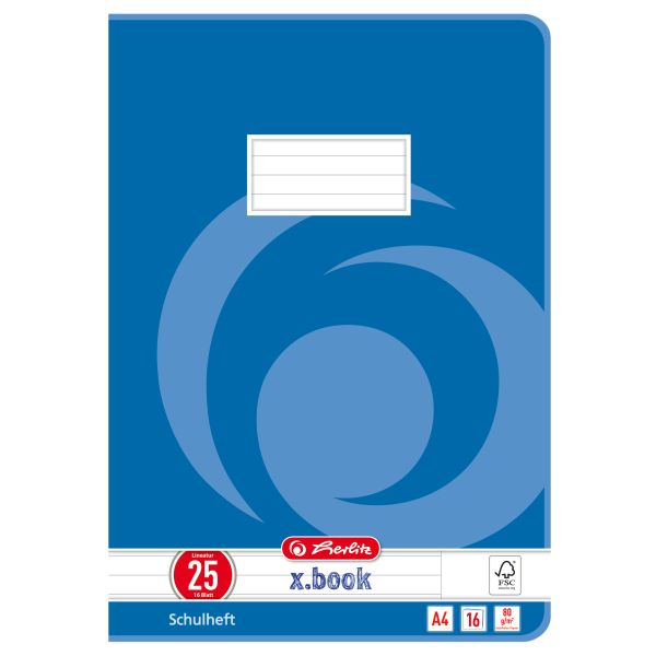 exercise book A4 16 sheets FSC Mix no.25 motif Whirl blue