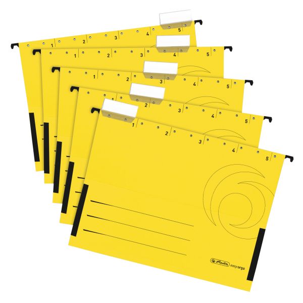 suspension file pocket A4 yellow 5 pieces