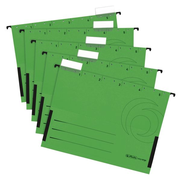 suspension file pocket A4 green 5 pieces