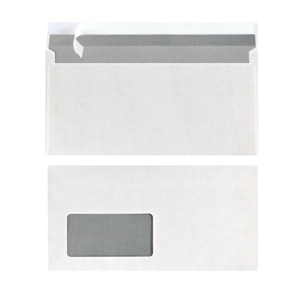 envelope DL peel and seal with window white 100 pieces FSC Mix