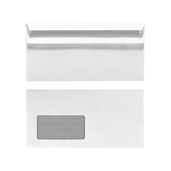 envelope DL self adhesive with window white 100 pieces