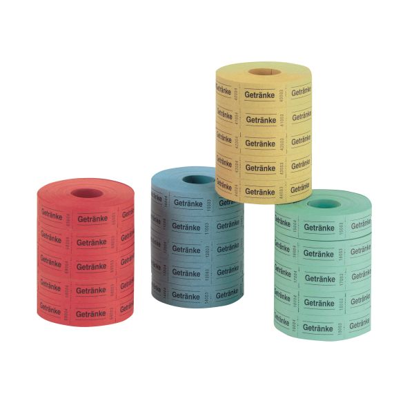 beverage coupons 5 x 1000 tear-offs consecutively numbered 5 rolls
