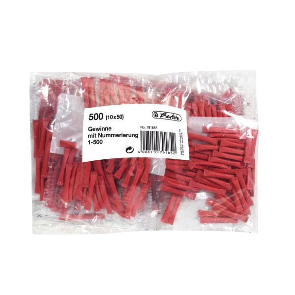 winning lots 1-500 10x50 pieces stapled
