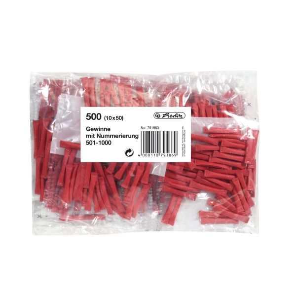 winning lots 501-1000 10x50 pieces stapled