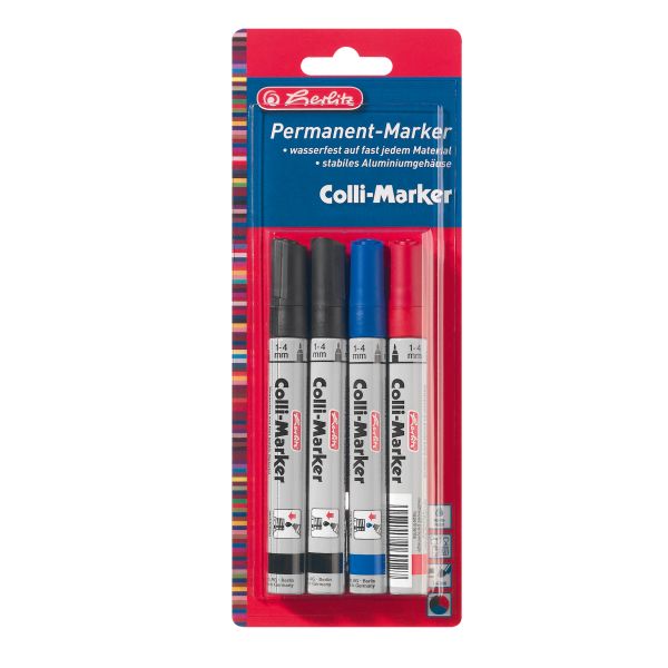 Colli Marker 1-4 assorted colours 4 pieces on blister card
