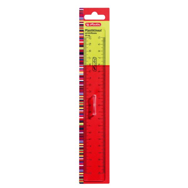 ruler 20cm with grip plastic transparent