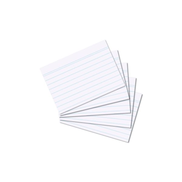 index card A8 ruled white 100 pieces