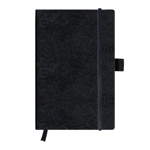 note book Classic A5 96sheets squared black book ribbon expandable inner pocket my.book