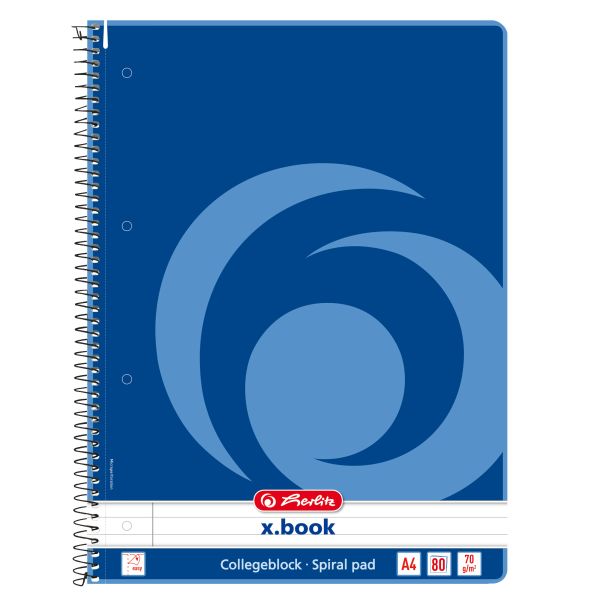 spiral pad A4 80 sheet ruled with margin rounded edges
