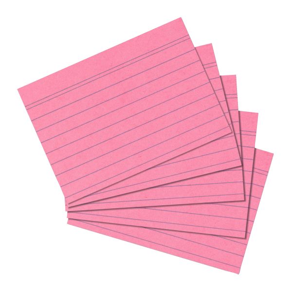 index card A5 ruled rose-pink 100 pieces