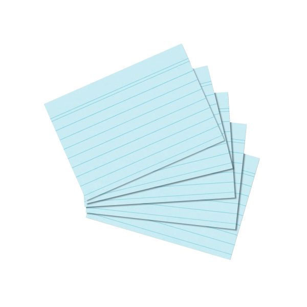 index card A7 ruled blue 100 pieces