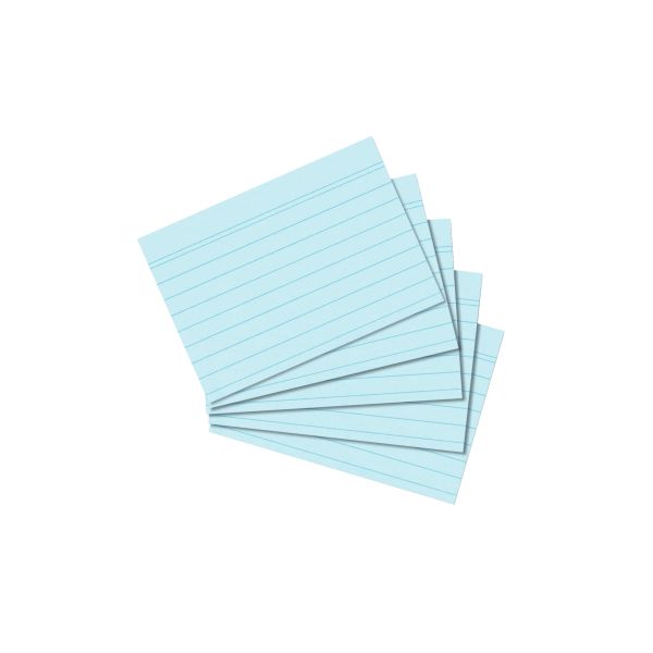 index card A8 ruled blue 100 pieces