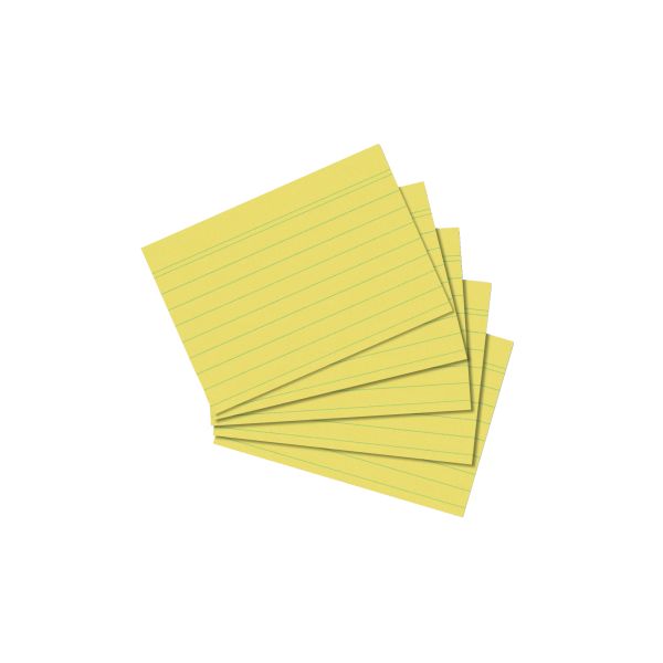 index card A8 ruled yellow 100 pieces