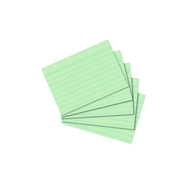 index card A8 ruled green 100 pieces