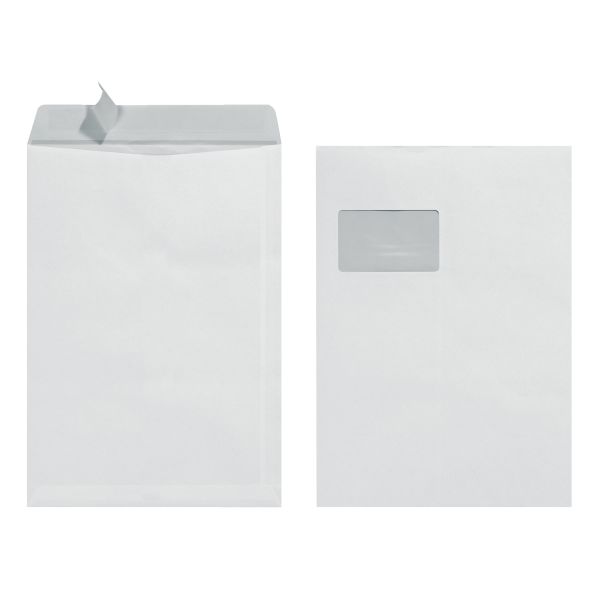 mailing bag C4 90g peel and seal with window white 25 pieces