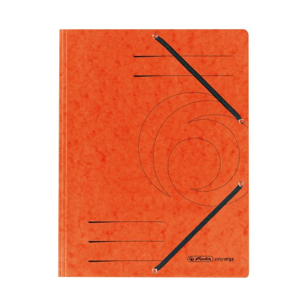 3-flap file with elastics A4 Quality orange