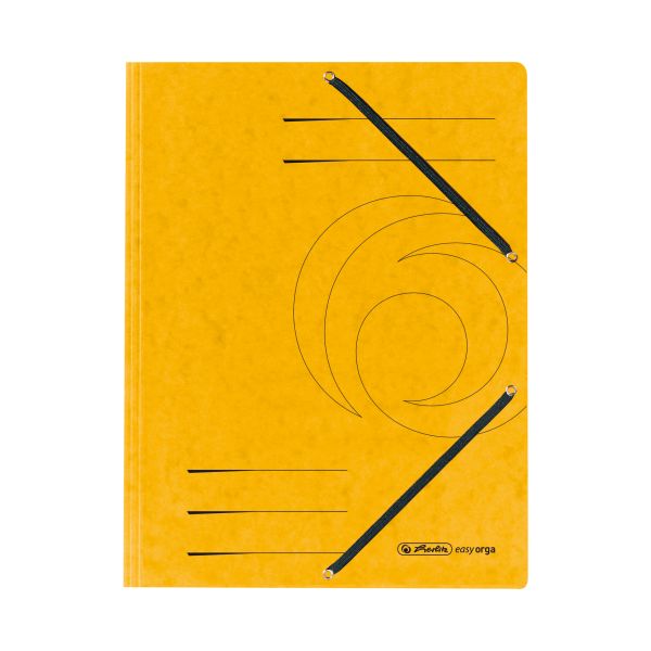3-flap file with elastics A4 Quality yellow