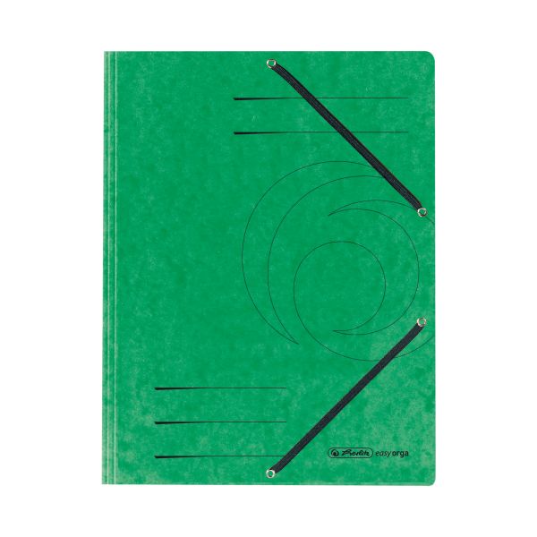 3-flap file with elastics A4 Quality green