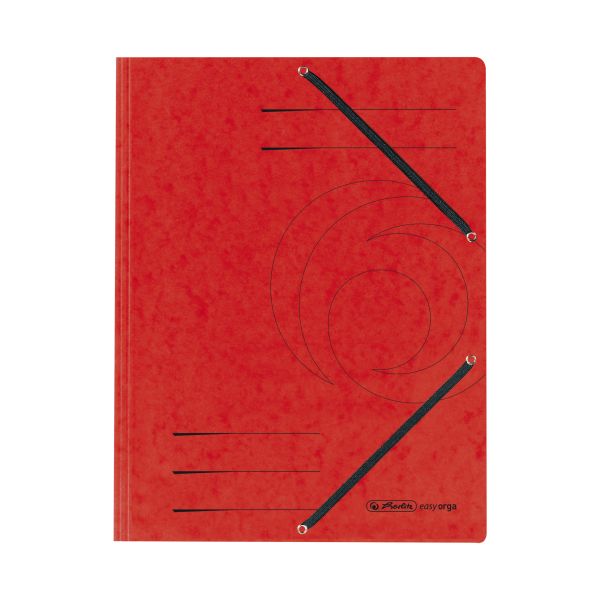 3-flap file with elastics A4 Quality red
