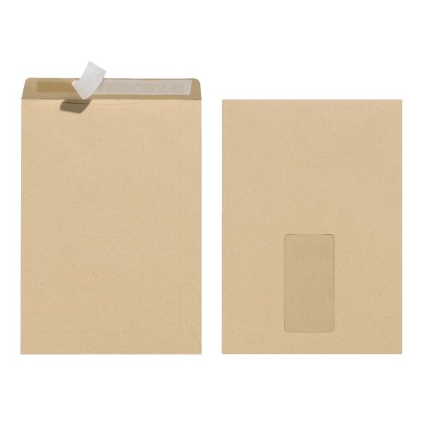 mailing bag C5 90g peel and seal with window brown 10 pieces