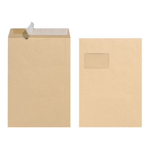 mailing bag C4 90g peel and seal with window brown 10 pieces