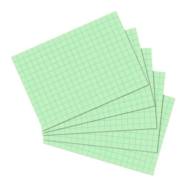 index card A6 squared green 100 pieces
