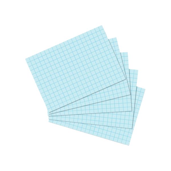 index card A7 squared blue 100 pieces