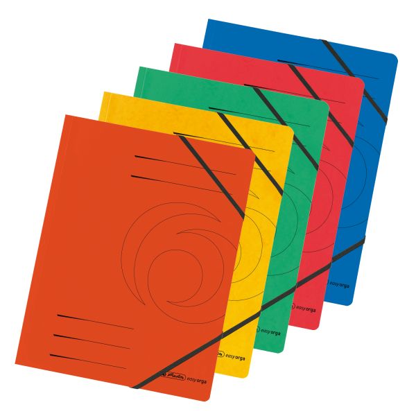 elastic folder Quality A4 assorted colours 5 pieces