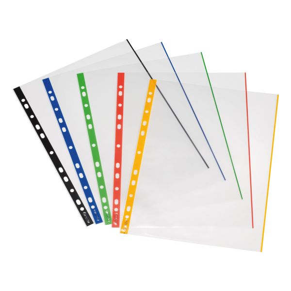 clear pocket A4 crystal clear coloured border ass.col. 50 pcs.