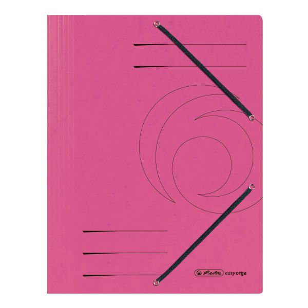 3-flap file with elastics A4 Quality pink