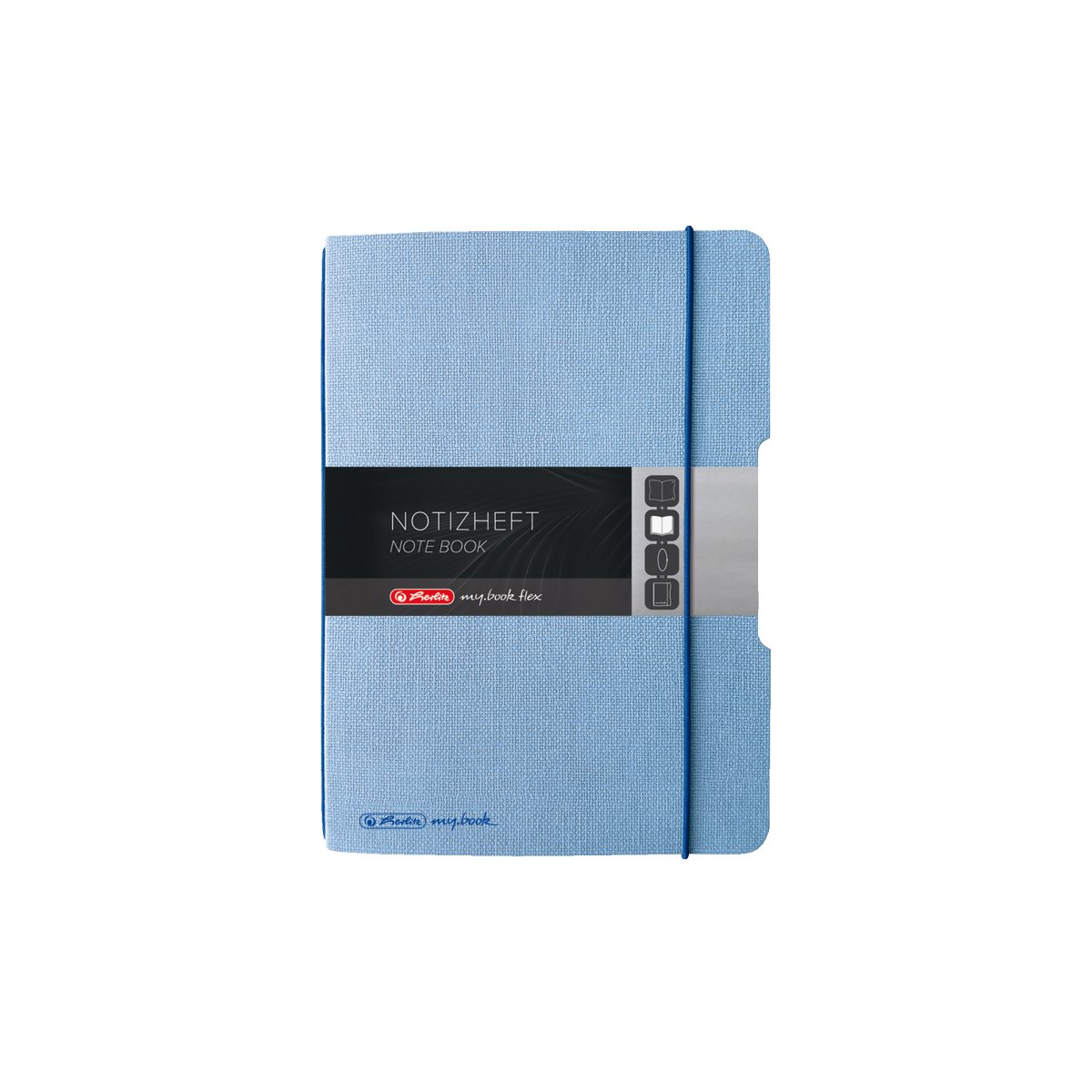 Notebook flex canvas A6,40 sheets, dotted, FSC-Mix, light blue, my.book ...