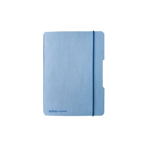 Notebook flex canvas A6,40 sheets, dotted, FSC-Mix, light blue, my.book