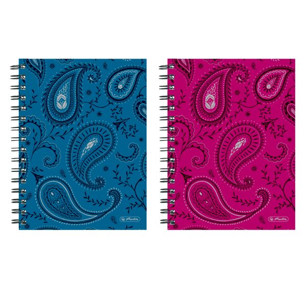 spiral hardback notebook A5 Trend 100 sheets squared 2 designs