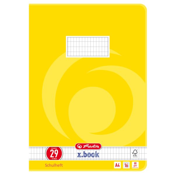 exercise book A4 16 sheets FSC Mix no.29 motif Whirl yellow