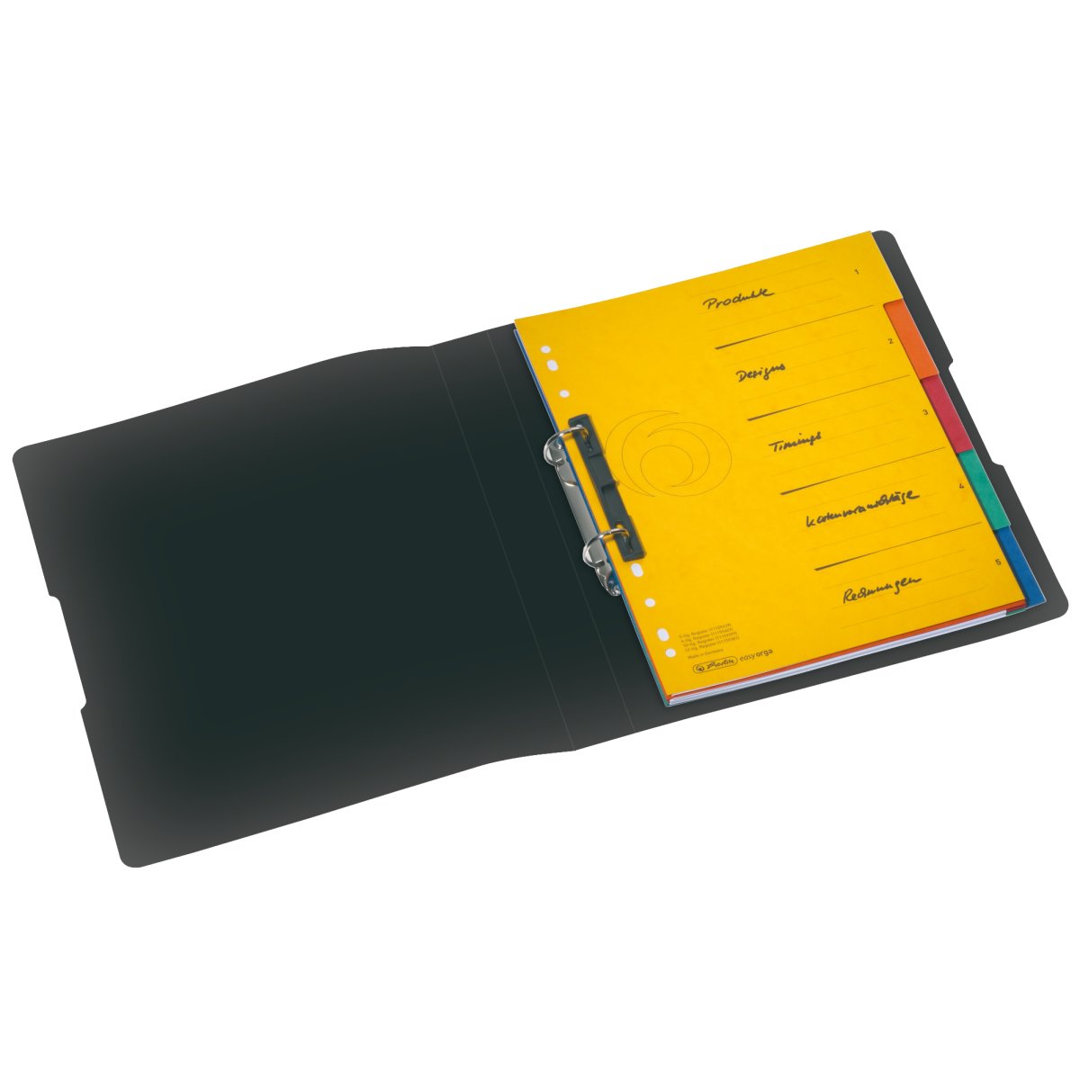 2ring binder PP A4 25mm opaque black Herlitz
