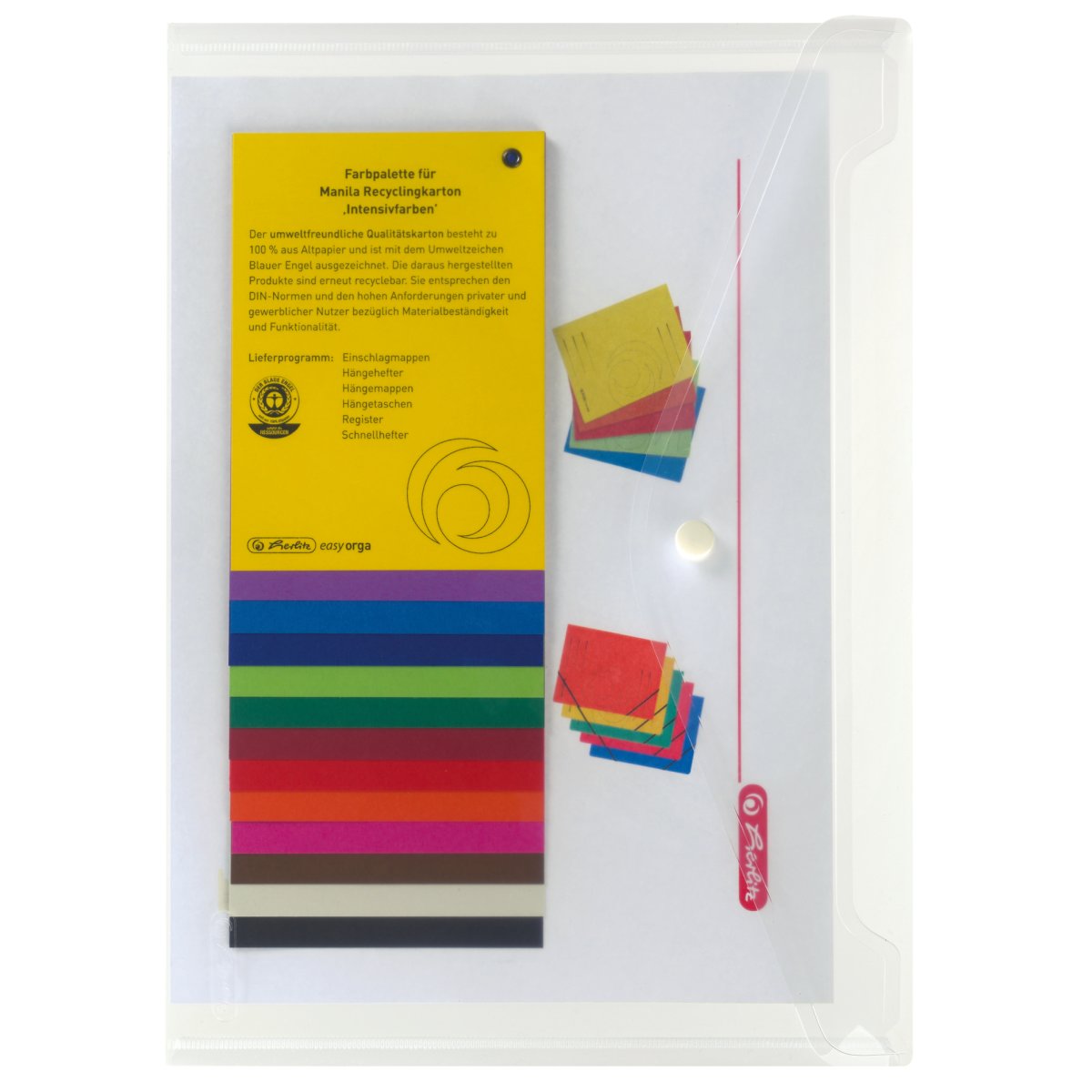 Herlitz A4 PP-Datei Transparent | Mit Druckknopfverschluss, 1 Stück | Für Dokumente, Ordnen