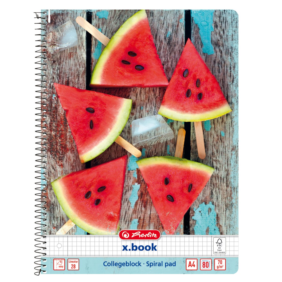 spiral pad A4 80 sheet no.28 4 motifs Herlitz