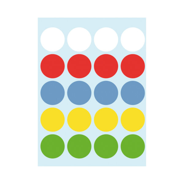 dot labels coloured 19mm self-adhesive 80 pieces
