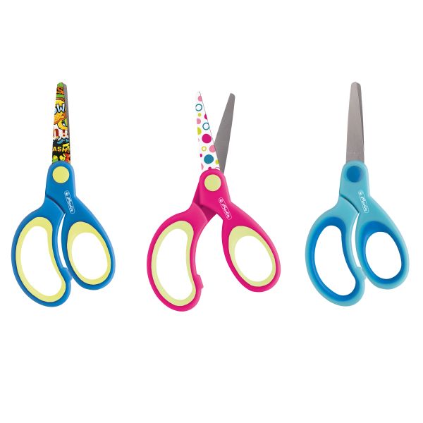 design craft scissors round assorted colours