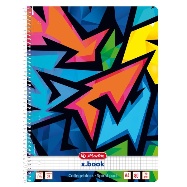 spiral pad A4 it 80 sheet no.28 motif Neon Art
