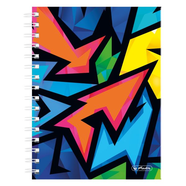 spiral hardback notebook A5 Neon Art 100 sheets squared
