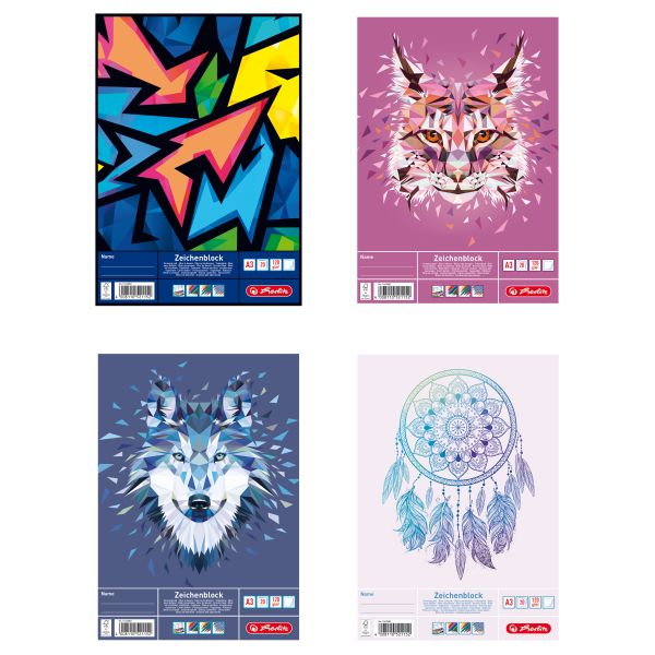 drawing pad A3 20 sheets 120gsm 4 assorted motifs