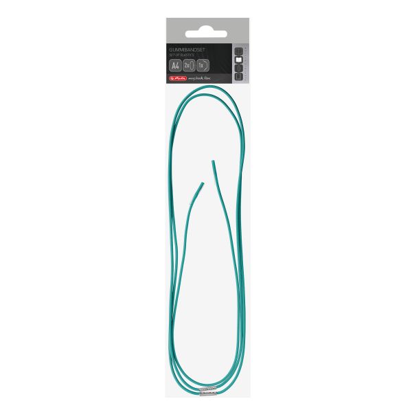 Set of elastics flex A4 turquoise, in polybag