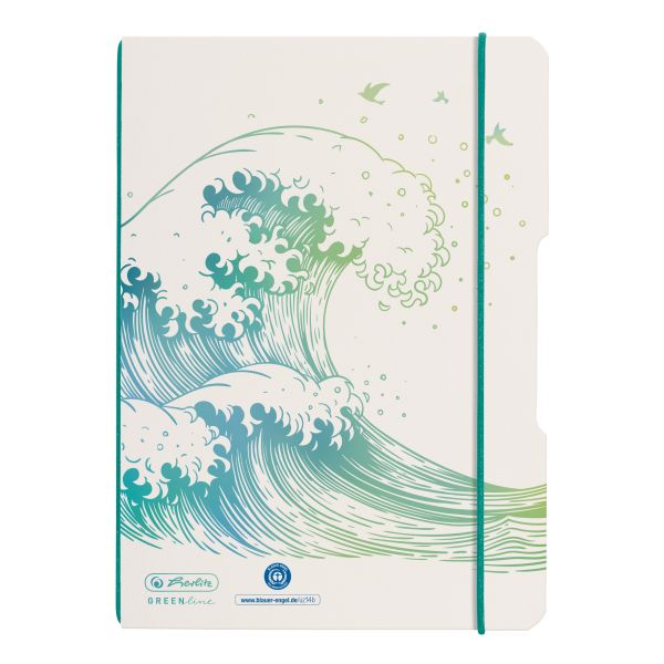 Notebook flex A5/40, dotted, GREENline, motif Wave