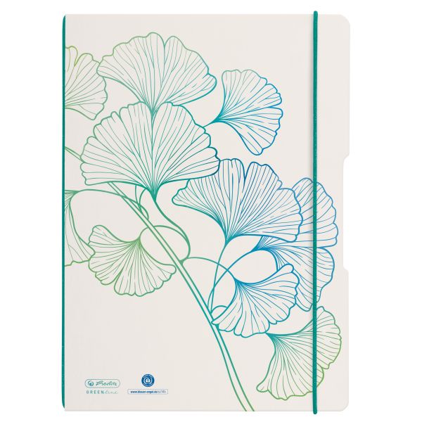 Notebook flex A4/2x40, squared + ruled, GREENline, motif Ginkgo
