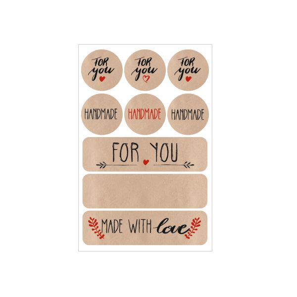 stickers kraft paper motif 2 self-adhesive FSC