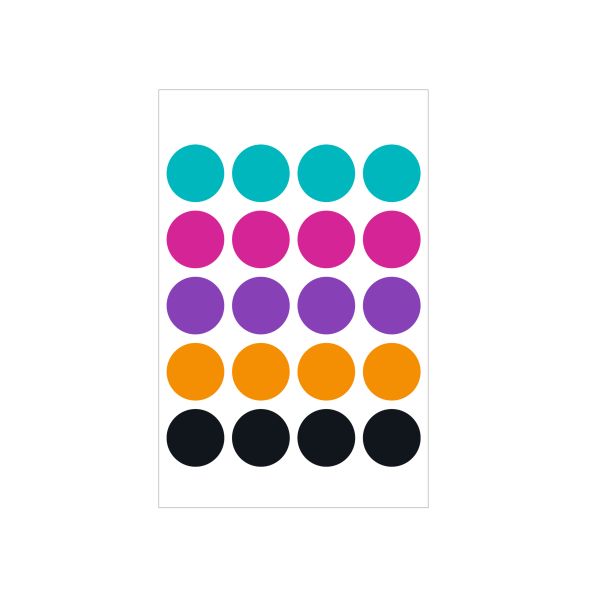 dot labels coloured 19mm self-adhesive 80 pieces FSC