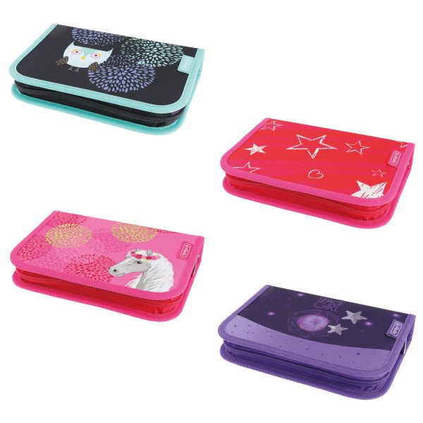 Pencil case empty, 2 flaps Girls Mix d.a.