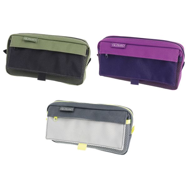 pencil pouch with 2 add.bags colours assorted
